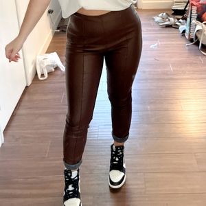 Free people brown leather pants